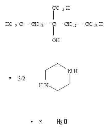 Molecular Structure of 41372-10-5 (PIPERAZINE CITRATE HYDRATE)